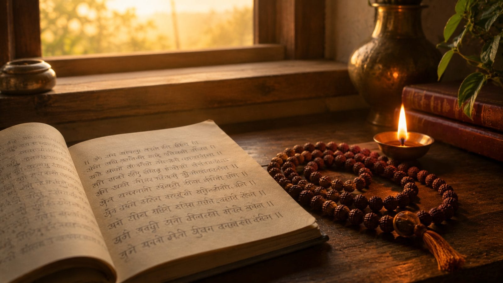 नाम जप के नियमों का पालन करते हुए भक्त