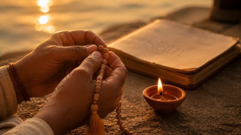 श्री राम के नाम का जप करते श्रद्धालु