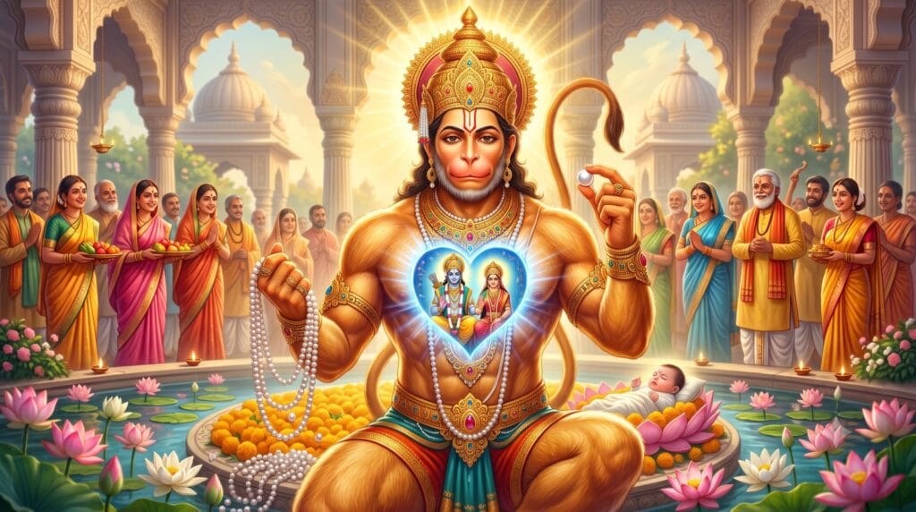 हनुमान जी राम नाम जप - hanuman-ji-ram-naam-jap-moti-mala-katha