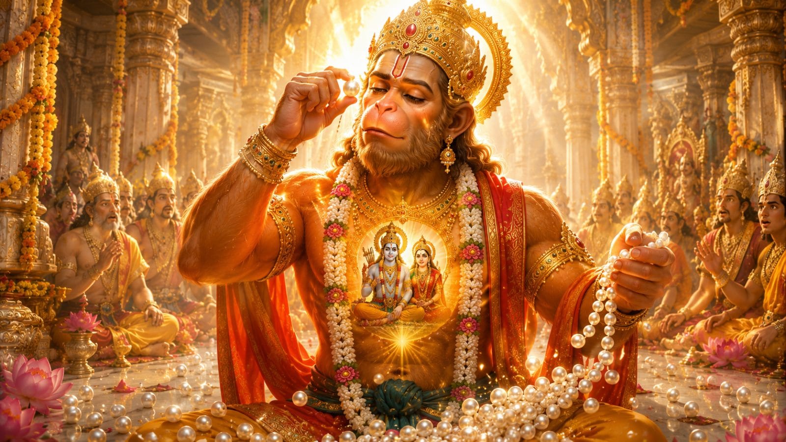 हनुमान जी राम नाम जप - hanuman-ji-ram-naam-jap-moti-mala-katha